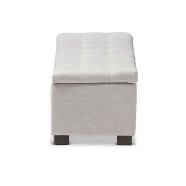 Benches & Ottomans-Kirkland's Home Beige Tufted Contemporary Storage Bench Tan/Gray