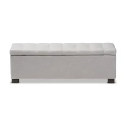 Benches & Ottomans-Kirkland's Home Beige Tufted Contemporary Storage Bench Tan/Gray