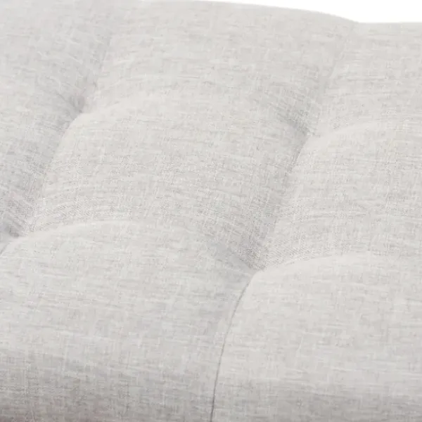 Benches & Ottomans-Kirkland's Home Beige Tufted Contemporary Storage Bench Tan/Gray
