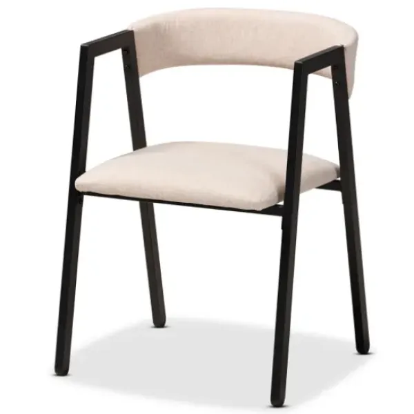 Dining Tables-Kirkland's Home Beige Upholstered Metal Frame 5-Pc. Dining Set Tan