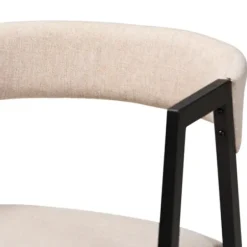 Dining Tables-Kirkland's Home Beige Upholstered Metal Frame 5-Pc. Dining Set Tan