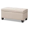 Benches & Ottomans-Kirkland's Home Beige Upholstered Storage Ottoman Tan