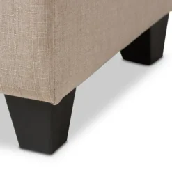 Benches & Ottomans-Kirkland's Home Beige Upholstered Storage Ottoman Tan