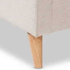 Beds & Headboards-Kirkland's Home Beige Upholstered Wingback Queen Platform Bed Ivory