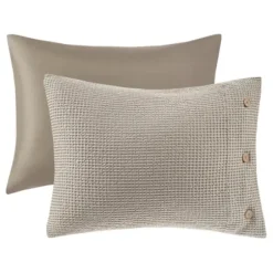 Duvets-Kirkland's Home Beige Waffle Weave 3-Pc. Queen Duvet Cover Set Tan
