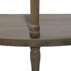 Console Tables-Kirkland's Home Beige Wood And Metal Half Moon Console Table Tan