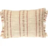 Pillows-Kirkland's Home Beige Woven Red Stripes Lumbar Pillow Tan