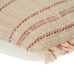 Pillows-Kirkland's Home Beige Woven Red Stripes Lumbar Pillow Tan