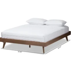Beds & Headboards-Kirkland's Home Benjamin Walnut Tapered Leg King Bed Frame Brown