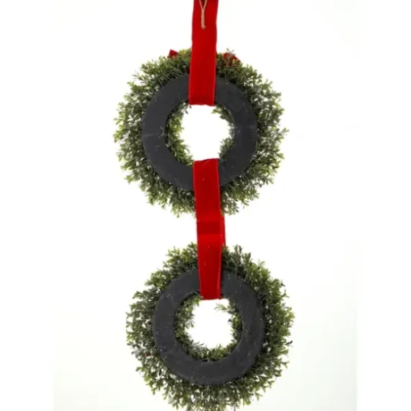 Wreaths-Kirkland's Home Berries And Boxwood Double Wreath Green/Red