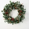 Wreaths-Kirkland's Home Berry Trio And Eucalyptus Christmas Wreath, 24 In. Green/Red/Yellow/White