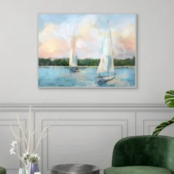 Framed Art-Kirkland's Home Best Day Ever Framed Canvas Art Print Blue/Multi