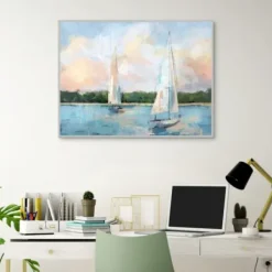 Framed Art-Kirkland's Home Best Day Ever Framed Canvas Art Print Blue/Multi