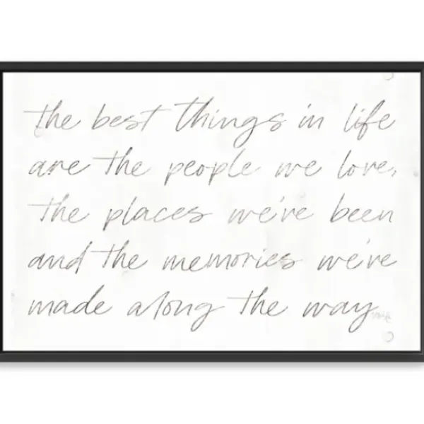 Wall Quotes & Signs-Kirkland's Home Best Things Framed Canvas Art Print, 38X26 In. White/Black