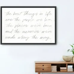 Wall Quotes & Signs-Kirkland's Home Best Things Framed Canvas Art Print, 38X26 In. White/Black