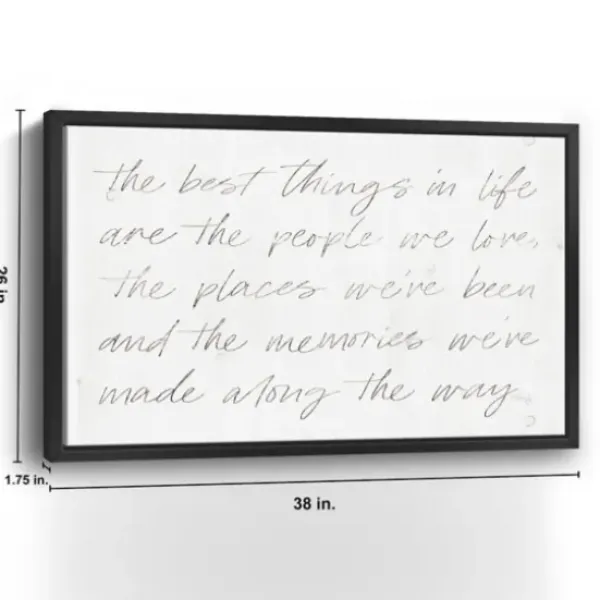 Wall Quotes & Signs-Kirkland's Home Best Things Framed Canvas Art Print, 38X26 In. White/Black