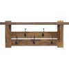 Hooks-Kirkland's Home Beth Acacia Wood Wall Shelf With Hooks