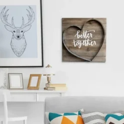 Wall Quotes & Signs-Kirkland's Home Better Together Metal And Wood Plank Wall Plaque Brown/Silver
