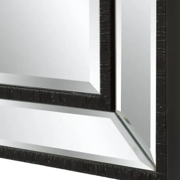 Decorative Mirrors-Kirkland's Home Beveled Rectangular Wall Mirror Black