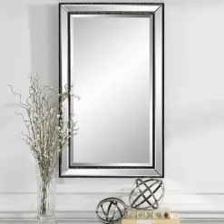 Decorative Mirrors-Kirkland's Home Beveled Rectangular Wall Mirror Black