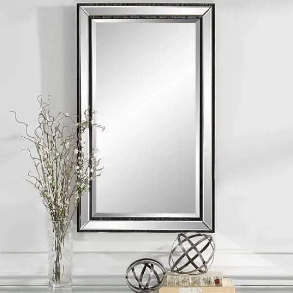 Decorative Mirrors-Kirkland's Home Beveled Rectangular Wall Mirror Black