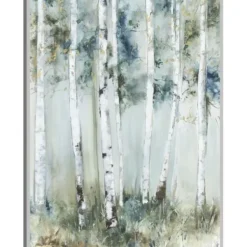 Framed Art-Kirkland's Home Birch Blue Forest Framed Canvas Art Print White/Blue/Green