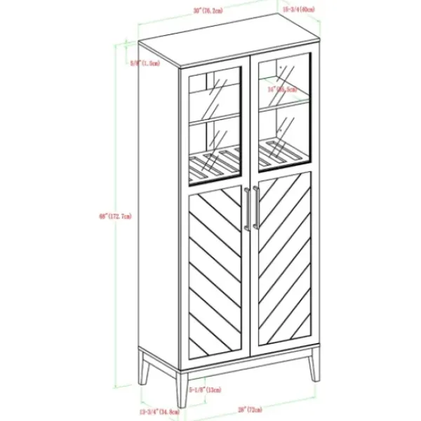 Cabinets & Sideboards-Kirkland's Home Birch Chevron Wooden Storage Cabinet Tan