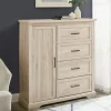 Dressers & Chests-Kirkland's Home Birch Grooved 4-Drawer Dresser With Wardrobe Tan