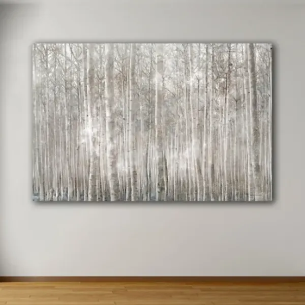 Canvas Art-Kirkland's Home Birch Trees Canvas Art Print Gray