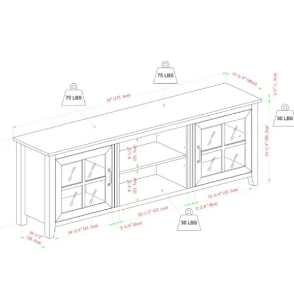 Tv Stands & Media Consoles-Kirkland's Home Birch Wood And Glass Door Tv Stand White