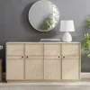 Cabinets & Sideboards-Kirkland's Home Birch Wood 4-Door Sideboard Ivory