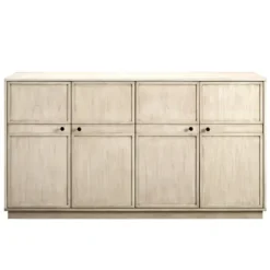 Cabinets & Sideboards-Kirkland's Home Birch Wood 4-Door Sideboard Ivory