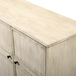 Cabinets & Sideboards-Kirkland's Home Birch Wood 4-Door Sideboard Ivory