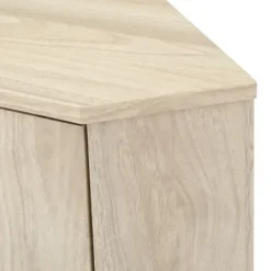 Cabinets & Sideboards-Kirkland's Home Birch Wood Finish Corner Cabinet Tan