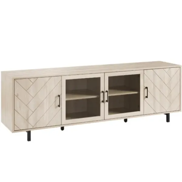 Tv Stands & Media Consoles-Kirkland's Home Birch Wood Herringbone 4-Door Tv Stand