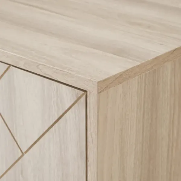 Tv Stands & Media Consoles-Kirkland's Home Birch Wood Herringbone 4-Door Tv Stand