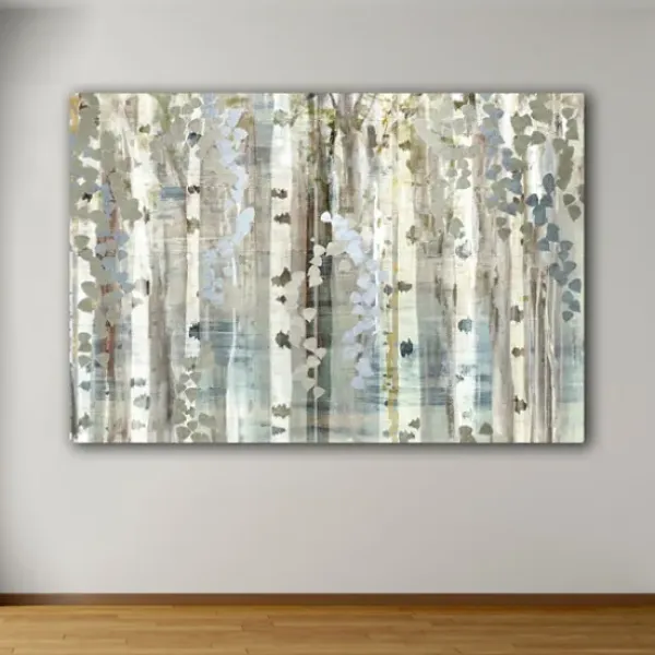 Canvas Art-Kirkland's Home Birch Wood Meadow Giclee Canvas Art Print Gray/Blue