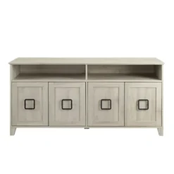 Tv Stands & Media Consoles-Kirkland's Home Birch Wooden Door Modern Tv Stand Ivory