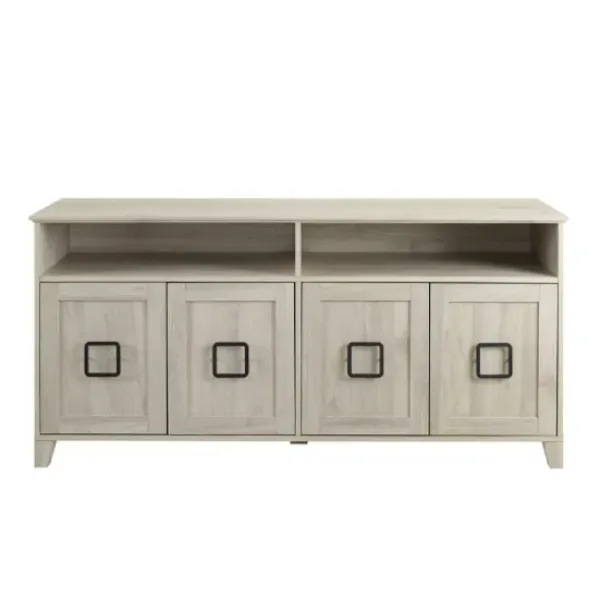 Tv Stands & Media Consoles-Kirkland's Home Birch Wooden Door Modern Tv Stand Ivory