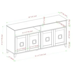 Tv Stands & Media Consoles-Kirkland's Home Birch Wooden Door Modern Tv Stand Ivory