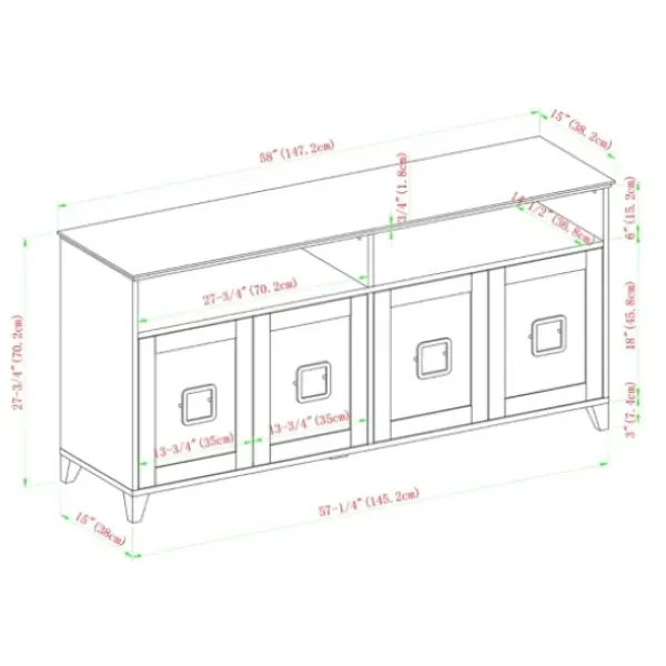 Tv Stands & Media Consoles-Kirkland's Home Birch Wooden Door Modern Tv Stand Ivory