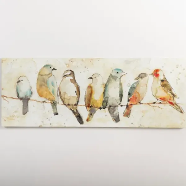 Canvas Art-Kirkland's Home Birds On Wire Canvas Art Print Tan/Multi