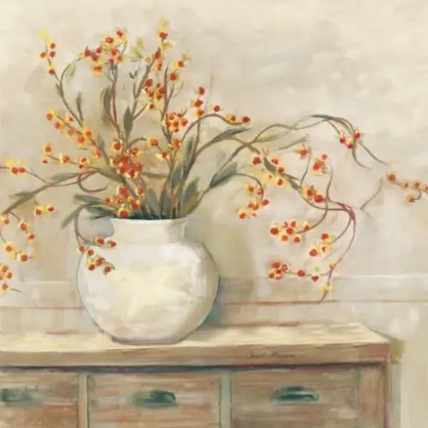 Canvas Art-Kirkland's Home Bittersweet Bouquet Framed Canvas Art Print Tan