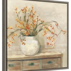 Canvas Art-Kirkland's Home Bittersweet Bouquet Framed Canvas Art Print Tan
