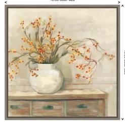 Canvas Art-Kirkland's Home Bittersweet Bouquet Framed Canvas Art Print Tan