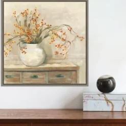 Canvas Art-Kirkland's Home Bittersweet Bouquet Framed Canvas Art Print Tan