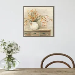 Canvas Art-Kirkland's Home Bittersweet Bouquet Framed Canvas Art Print Tan