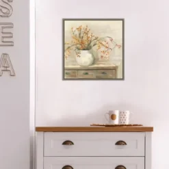 Canvas Art-Kirkland's Home Bittersweet Bouquet Framed Canvas Art Print Tan