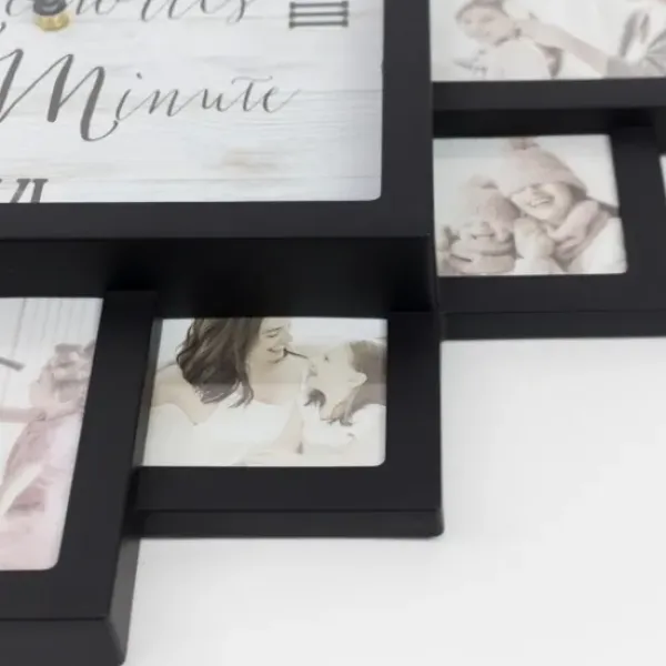 Clocks-Kirkland's Home Black 12 Photo Frame Collage Clock