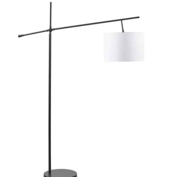 Floor Lamps-Kirkland's Home Black Adjustable Arm Modern Floor Lamp White